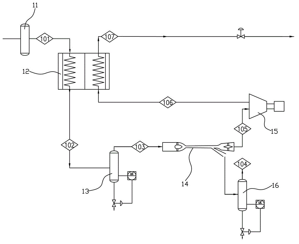 Device for liquefying and purifying natural gas