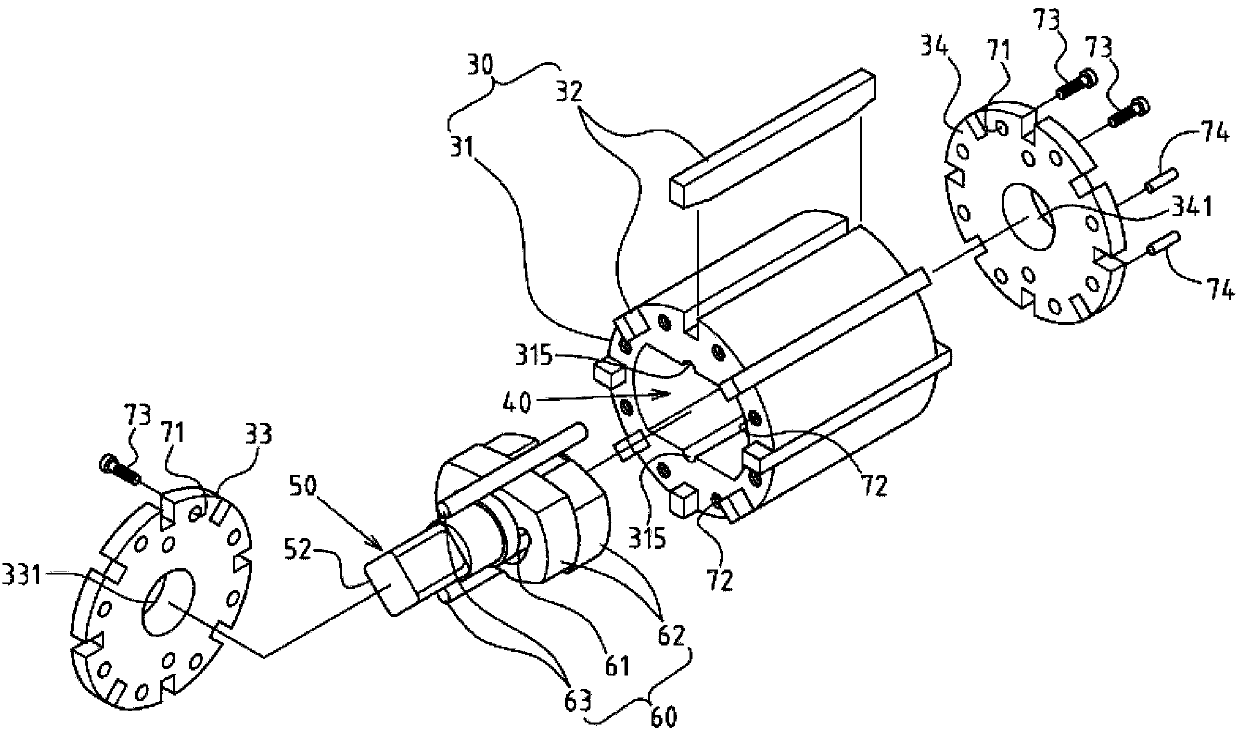 Pneumatic tool motor with built-in beating mechanism