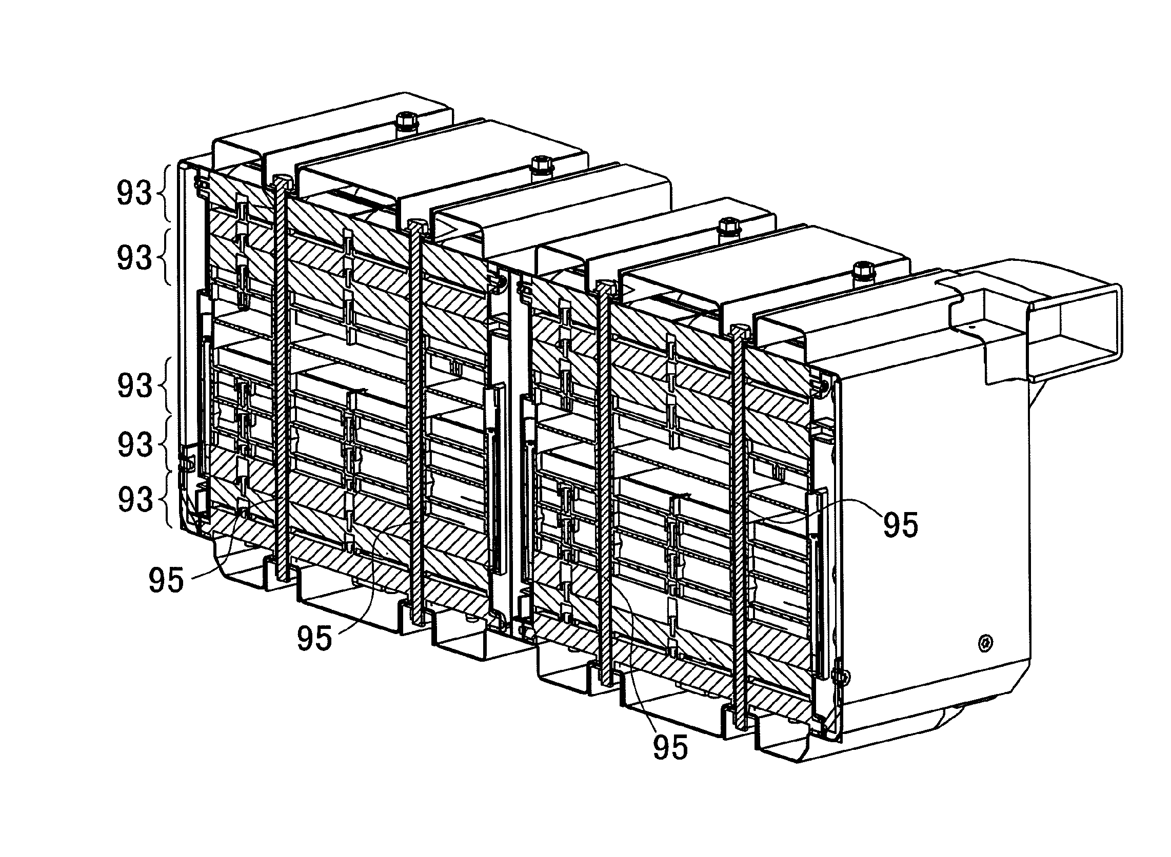 Battery system with battery holders