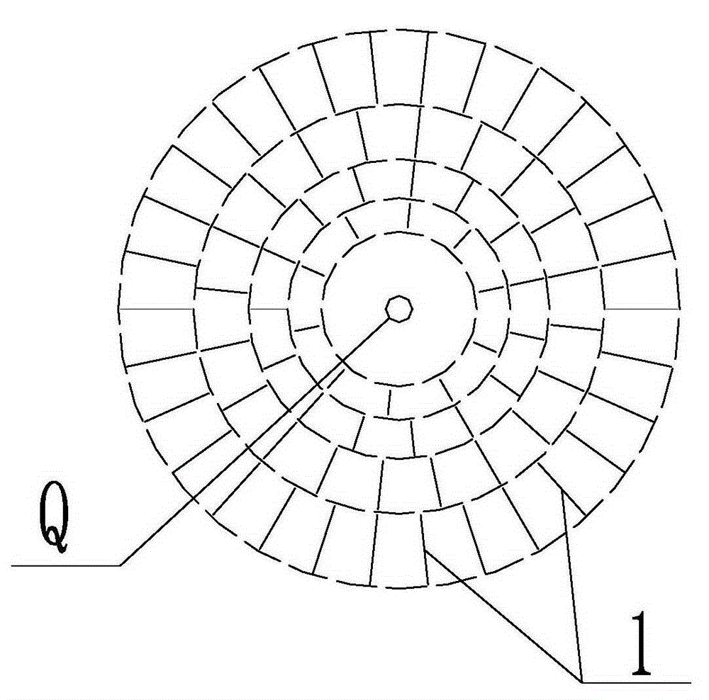 Reflector arrangement structure in tower-type power station and tower-type solar energy utilization device