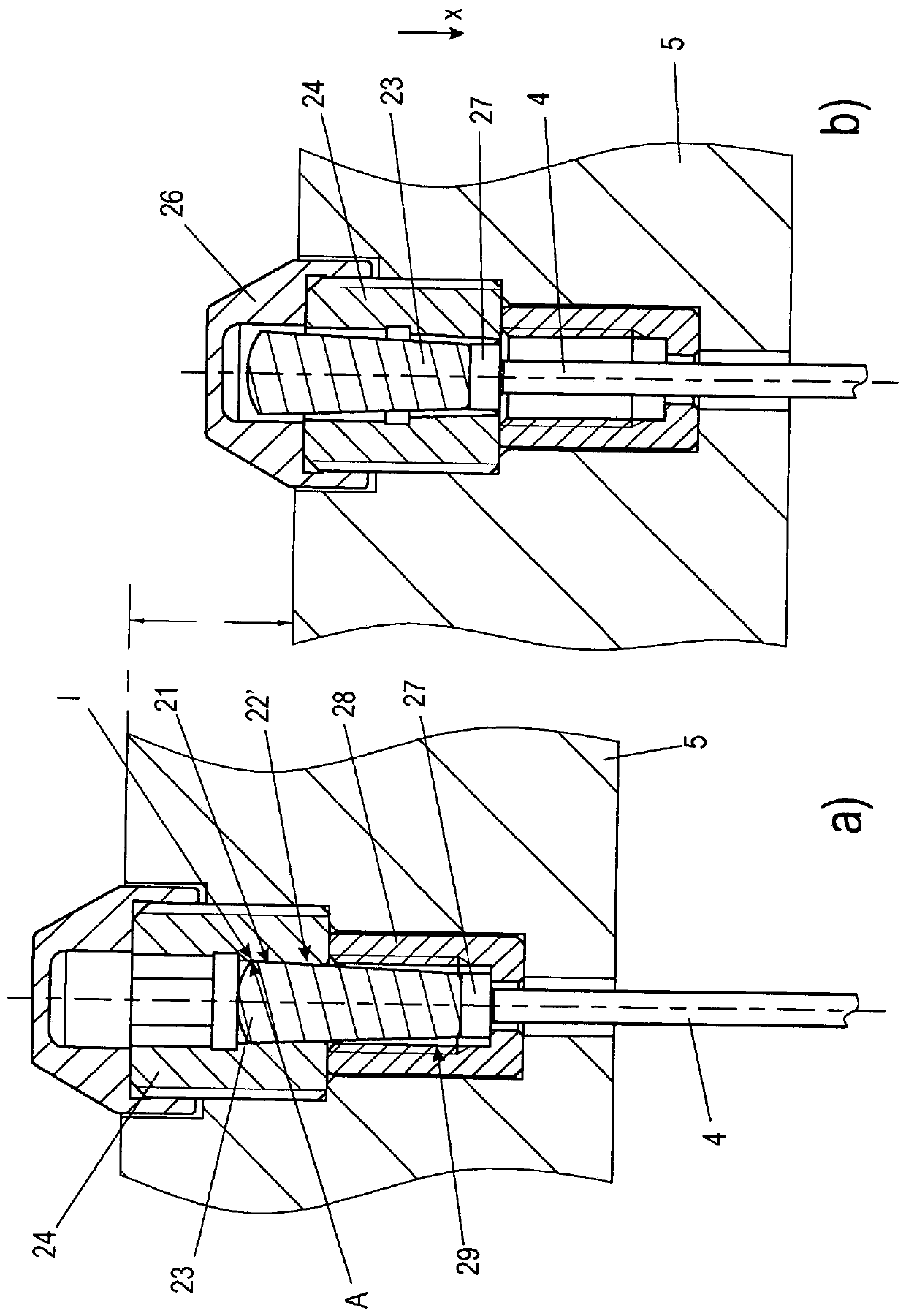 Hot runner device having an overload protection device
