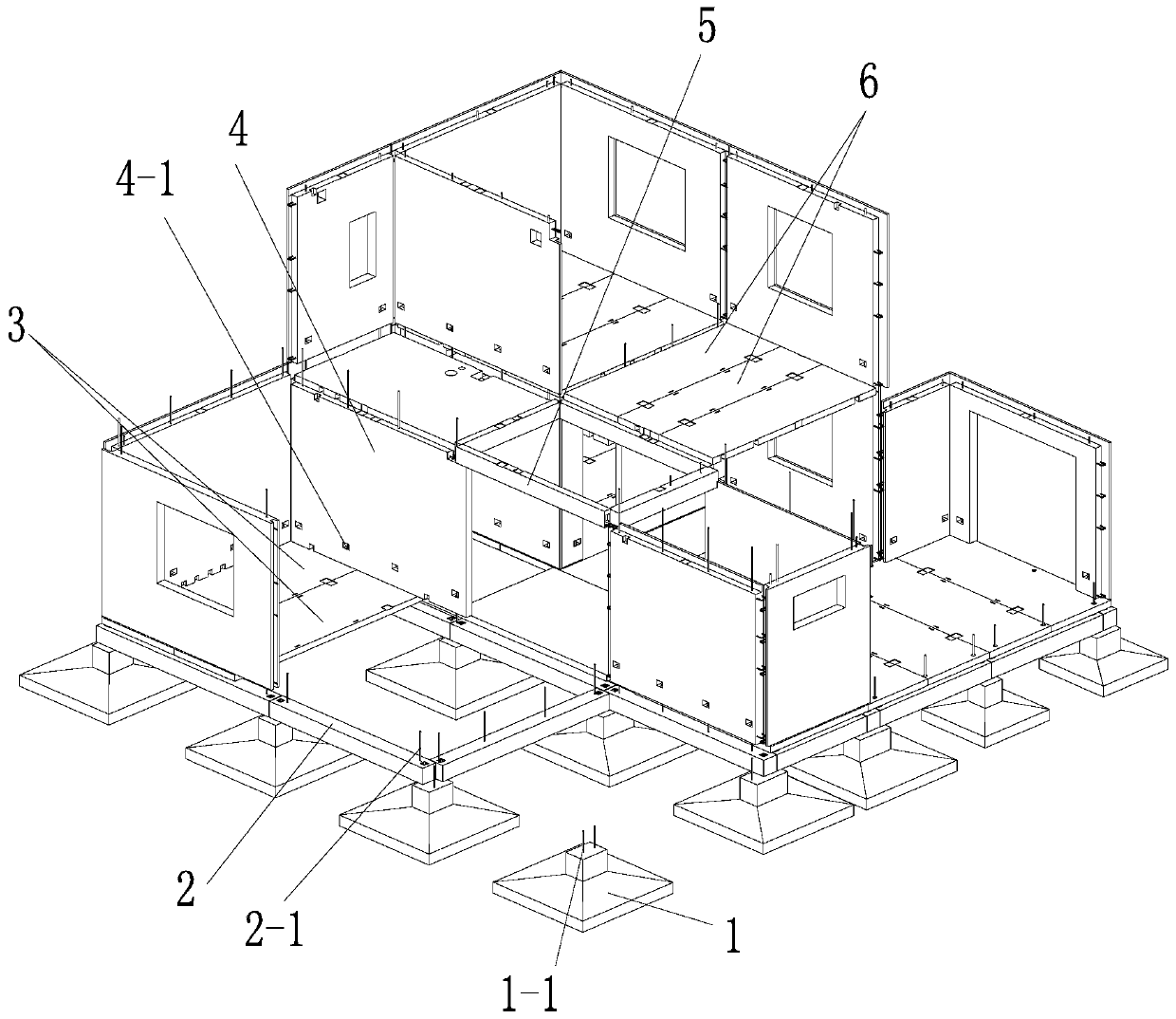 Construction method of a low-rise fully assembled concrete shear wall structure system