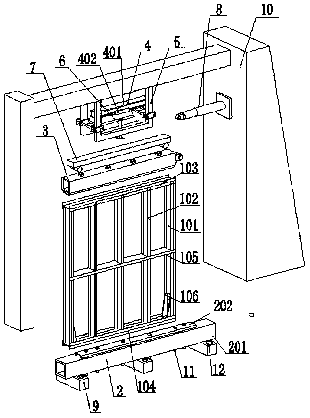 An anti-seismic test device and installation method of a prefabricated cold-formed thin-walled steel wall