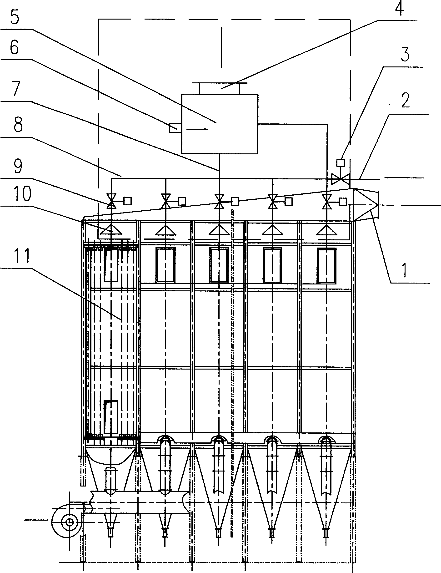 Dust cleaning method and equipment by using cloth bag of desulfurization and fluorine removal