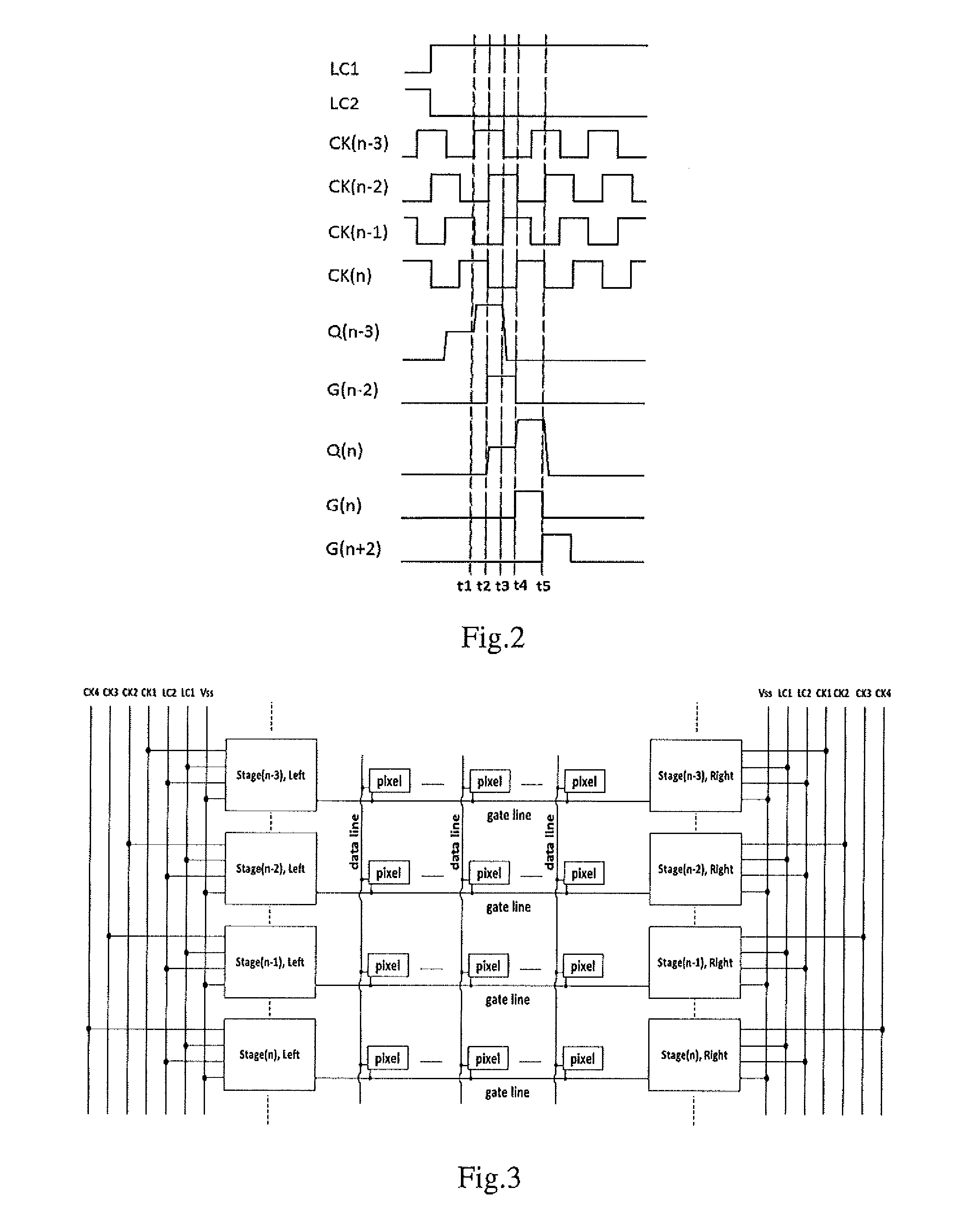 Row driving circuit for array substrate and liquid crystal display device