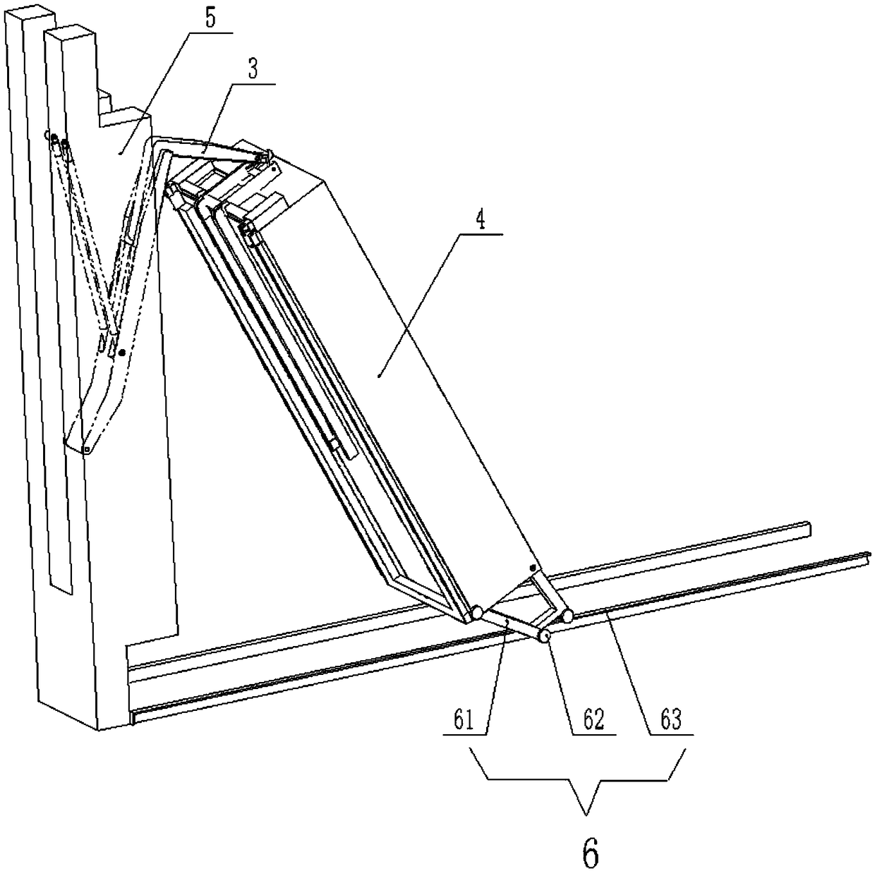 Erecting device for on-board article