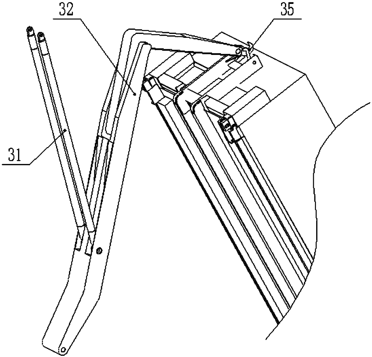 Erecting device for on-board article