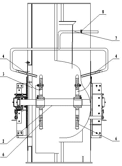 Anti-skidding device on tail pulley of plate chain bucket elevator and anti-skidding method