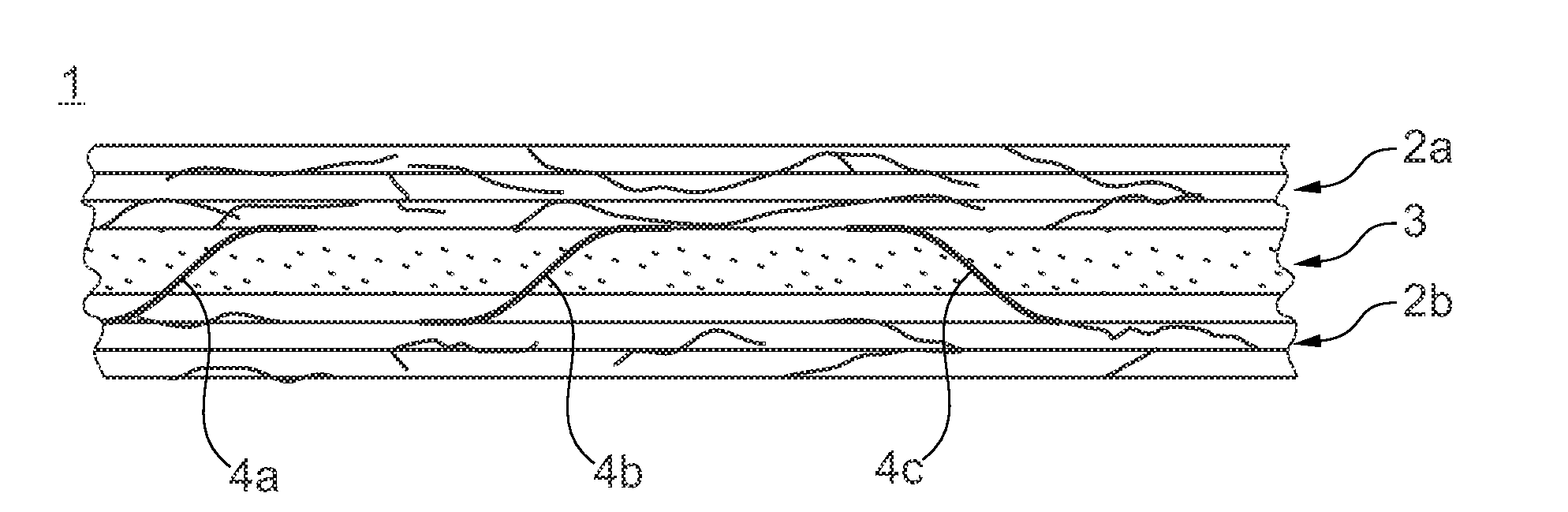 Fiber composite component with an electrically conductive fiber material for reinforcement as well as a device for its manufacture