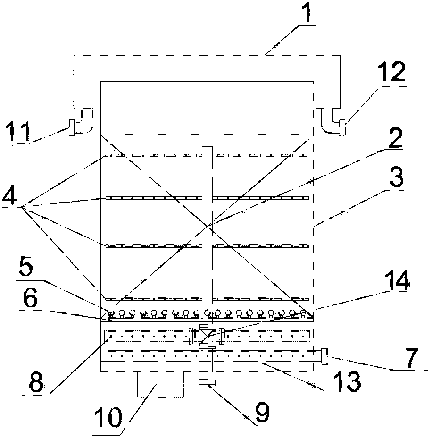 Local air-water reversing upflow biological aerated filter and sewage treatment method thereof