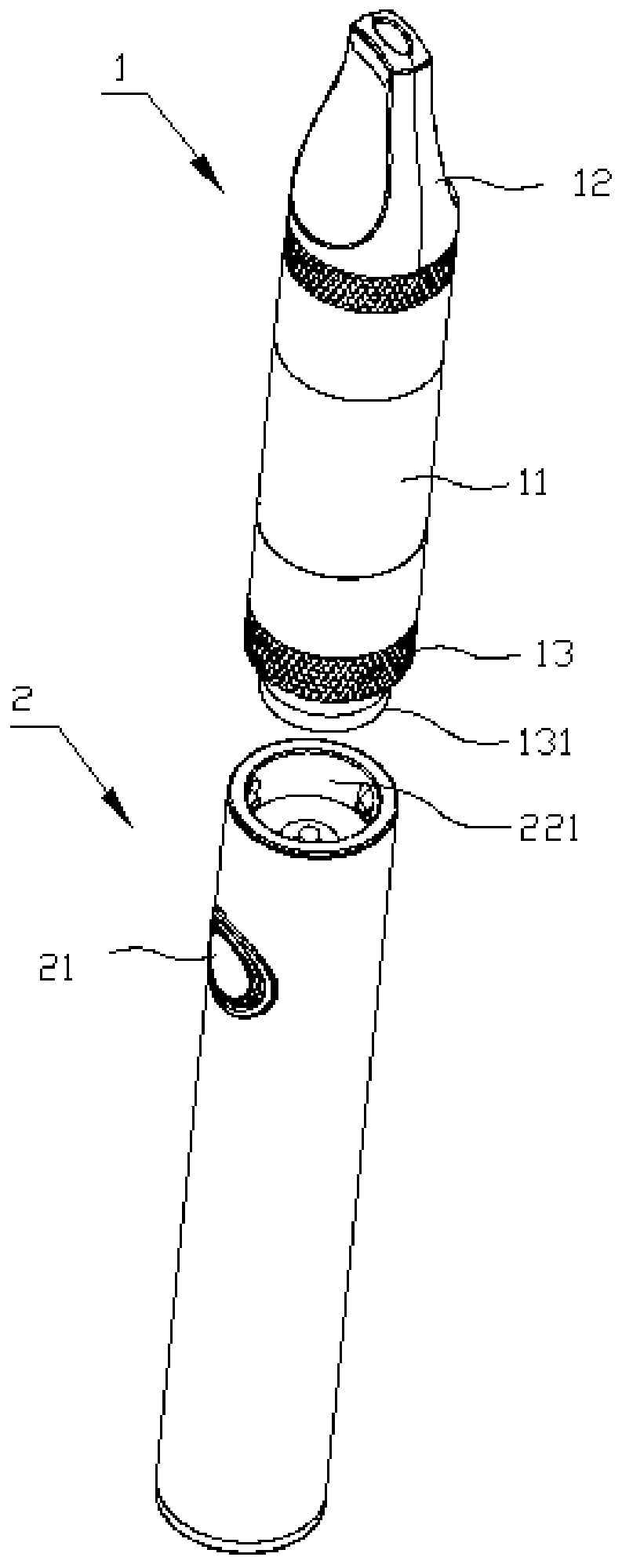 Electronic cigarette and method for preventing atomizer from shaking or falling off relative to battery rod