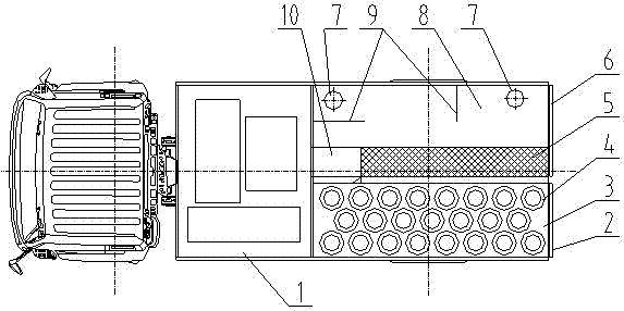 A box body with a left and right compartment structure for a vacuum cleaner