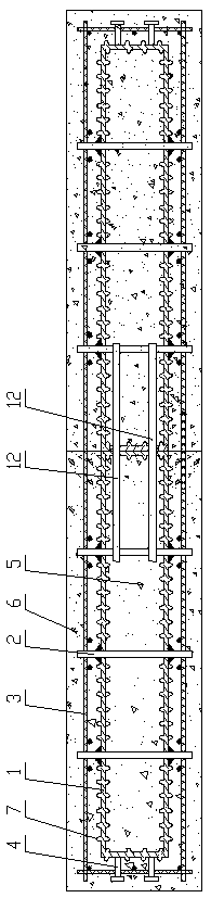 Field connection structure of factory prefabricated steel-concrete composite shear wall in horizontal direction
