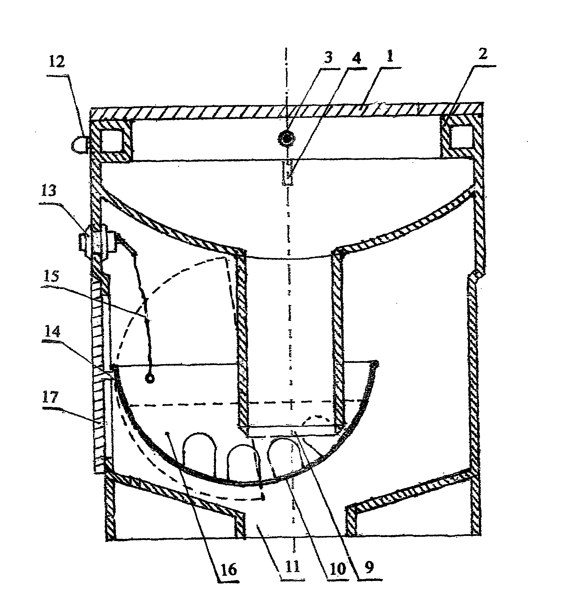 Direct-discharge water-saving pedestal pan with built-in bucket