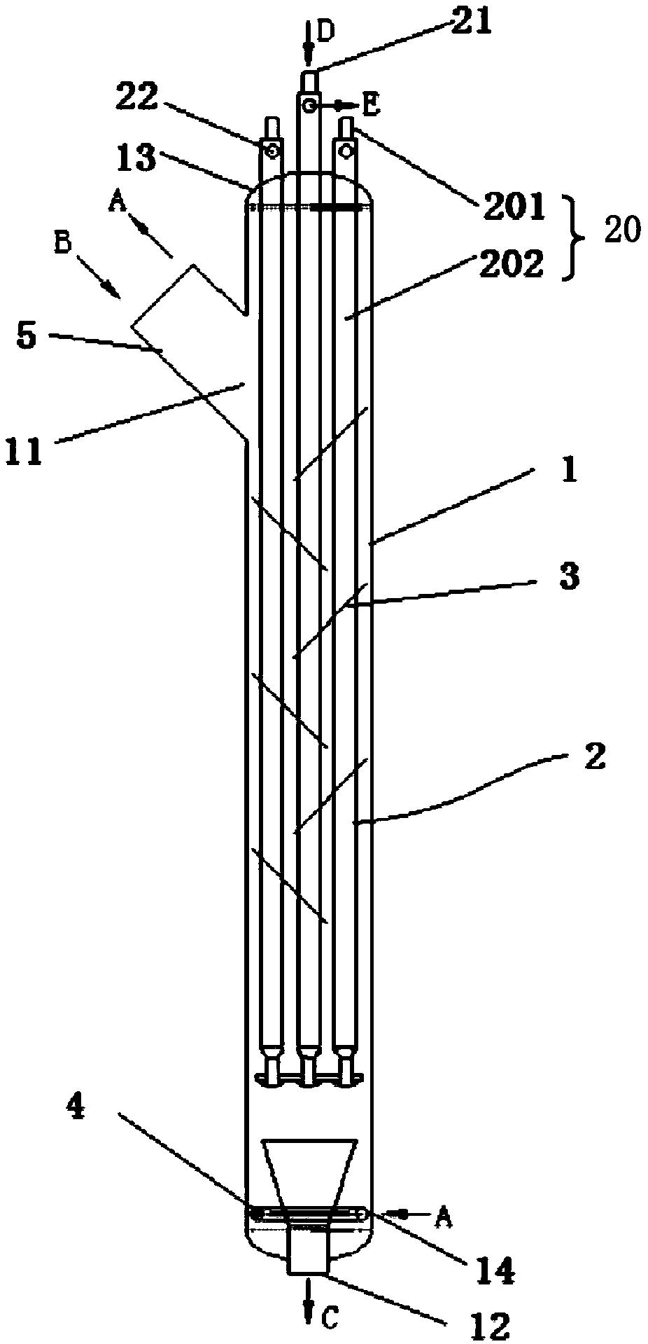 Baffle plate reinforced fluidized bed external catalyst cooler