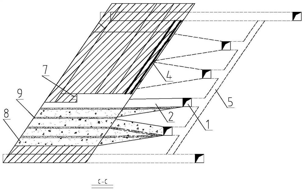 Wall column type upward horizontal layered filling mining method