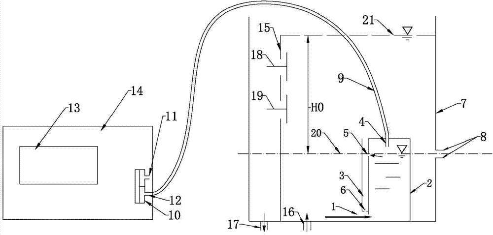 Water tank outflow volume measurement device