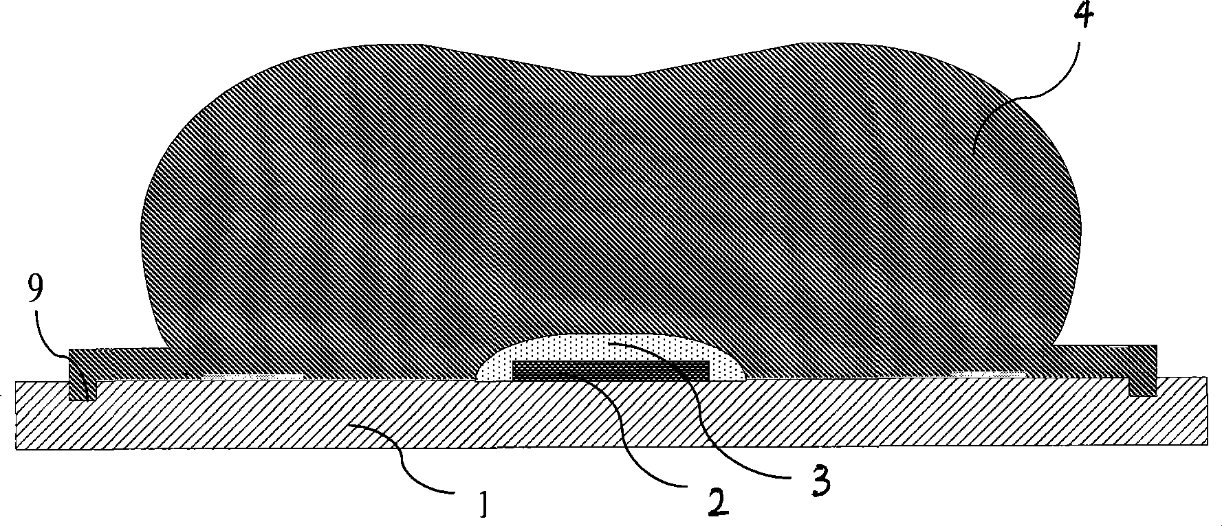 Encapsulation structure and method for applying guidance type light emitting diode device