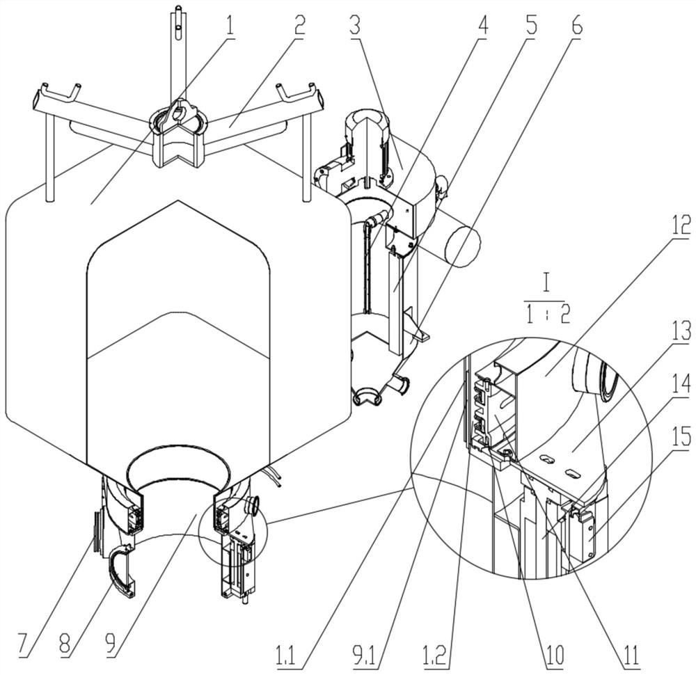 Sealing structure and sealing method of powder feeding station