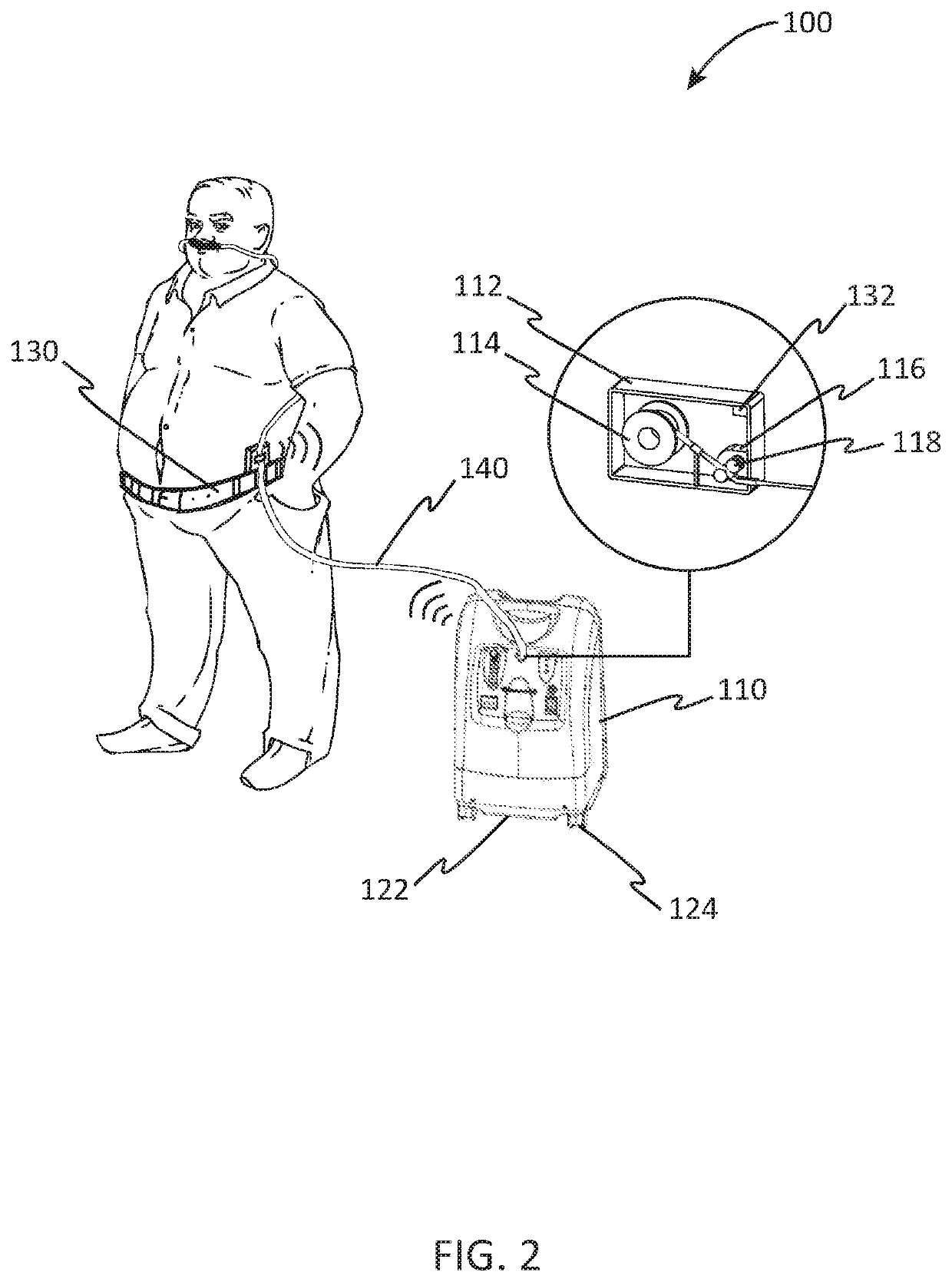 Retractable oxygen tubing and sensor system