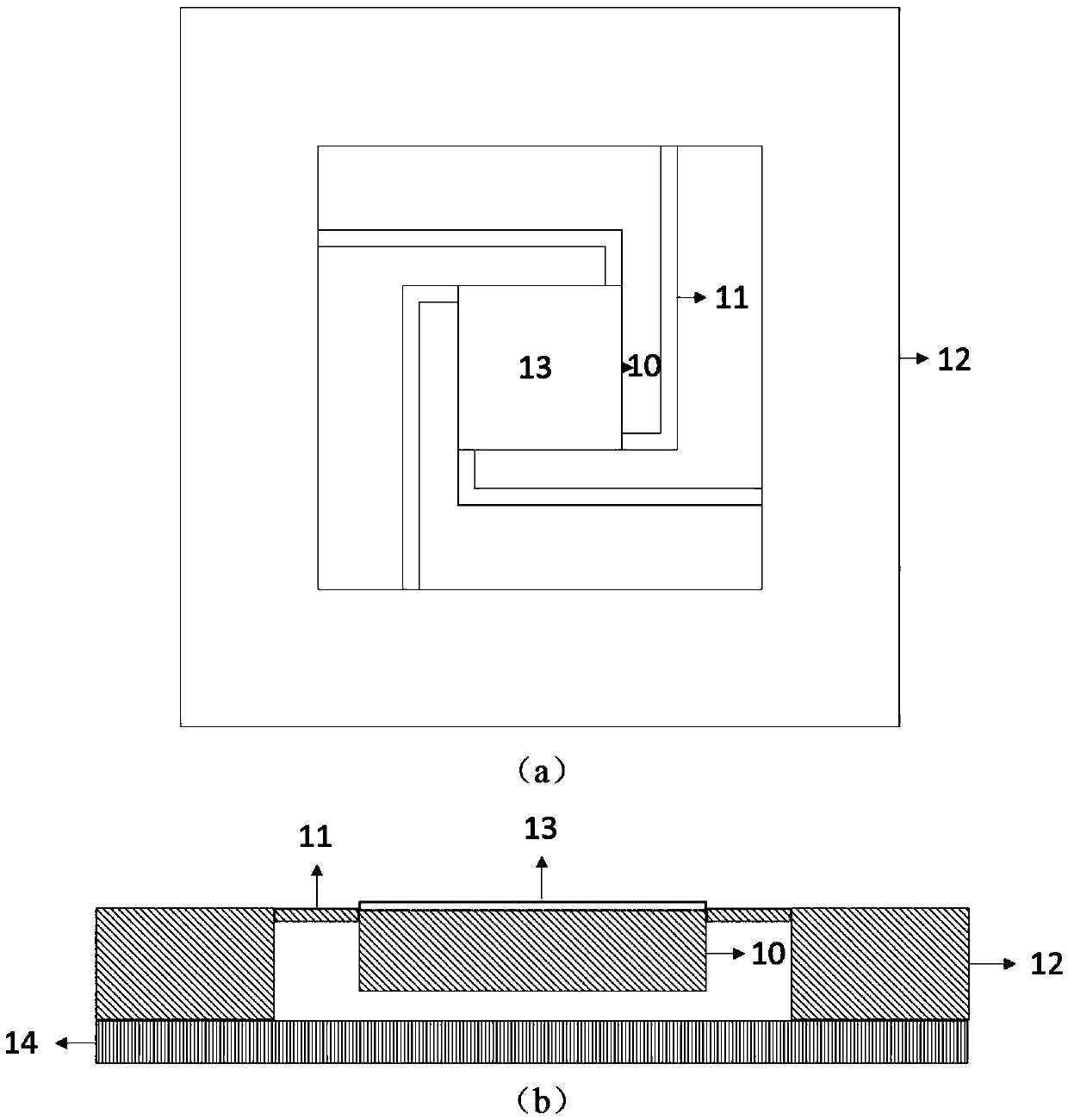 Micro mechanical acceleration sensitive structure for inhibiting crosstalk in high-precision single-shaft optical micro-accelerometer, and manufacturing method thereof