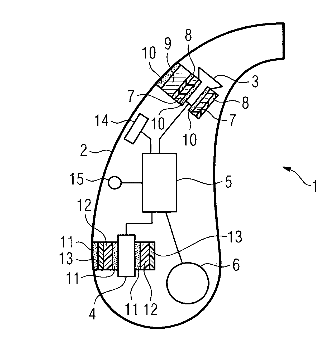 Hearing aid with an attenuation element