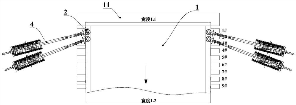 Rolled glass edge adjusting device