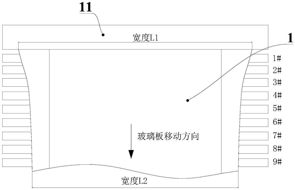 Rolled glass edge adjusting device