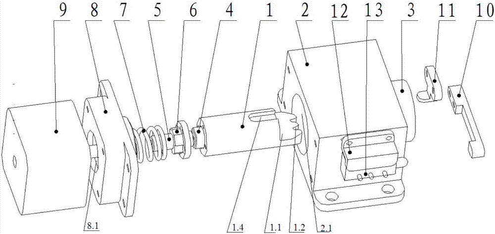 Rotary shaft automatic locking mechanism