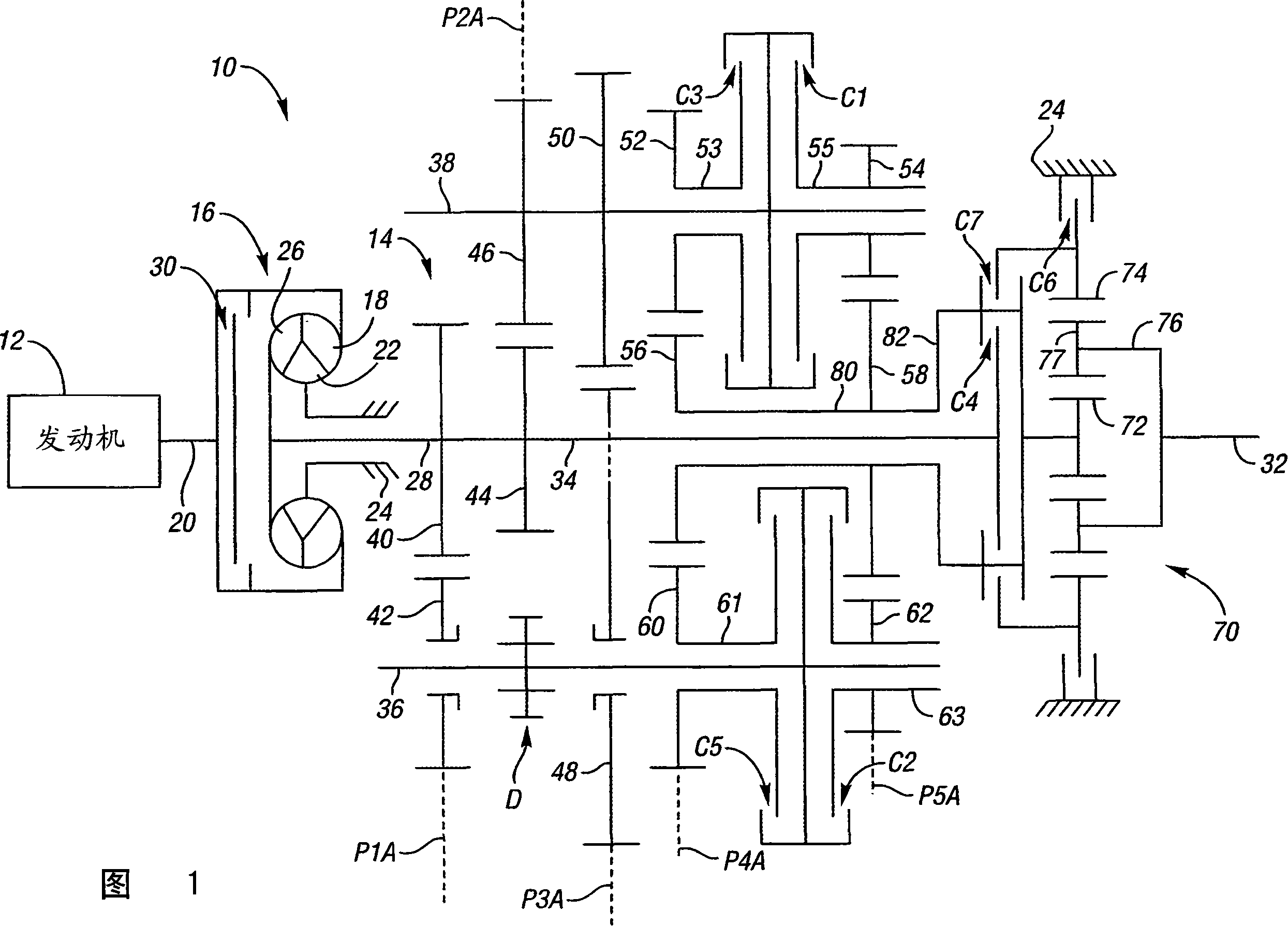 Multi-speed countershaft transmission with a planetary gear set