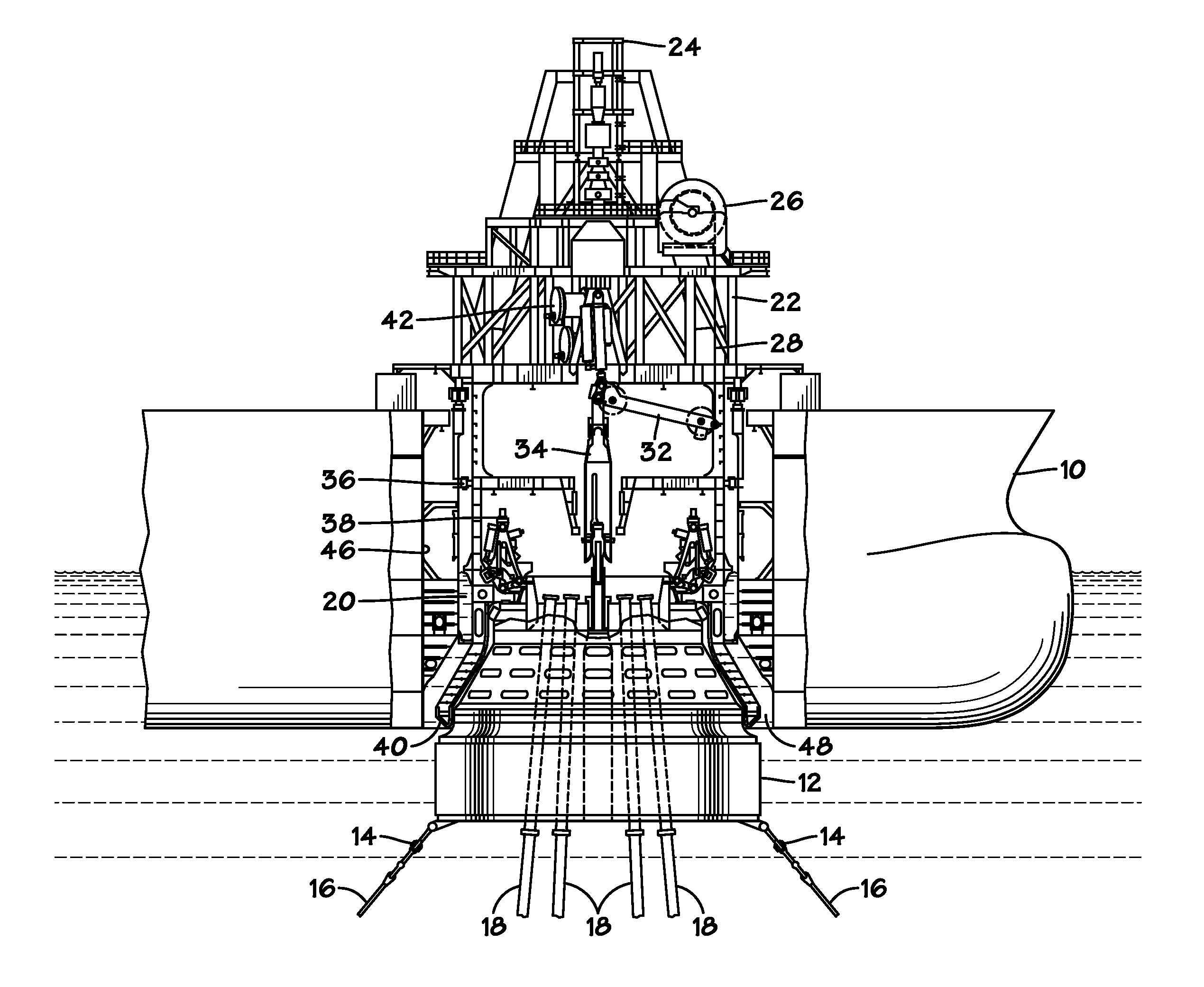 Buoyant turret mooring with porous receptor cage