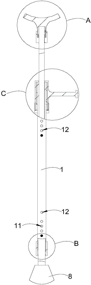 Axillary crutch type walking stick