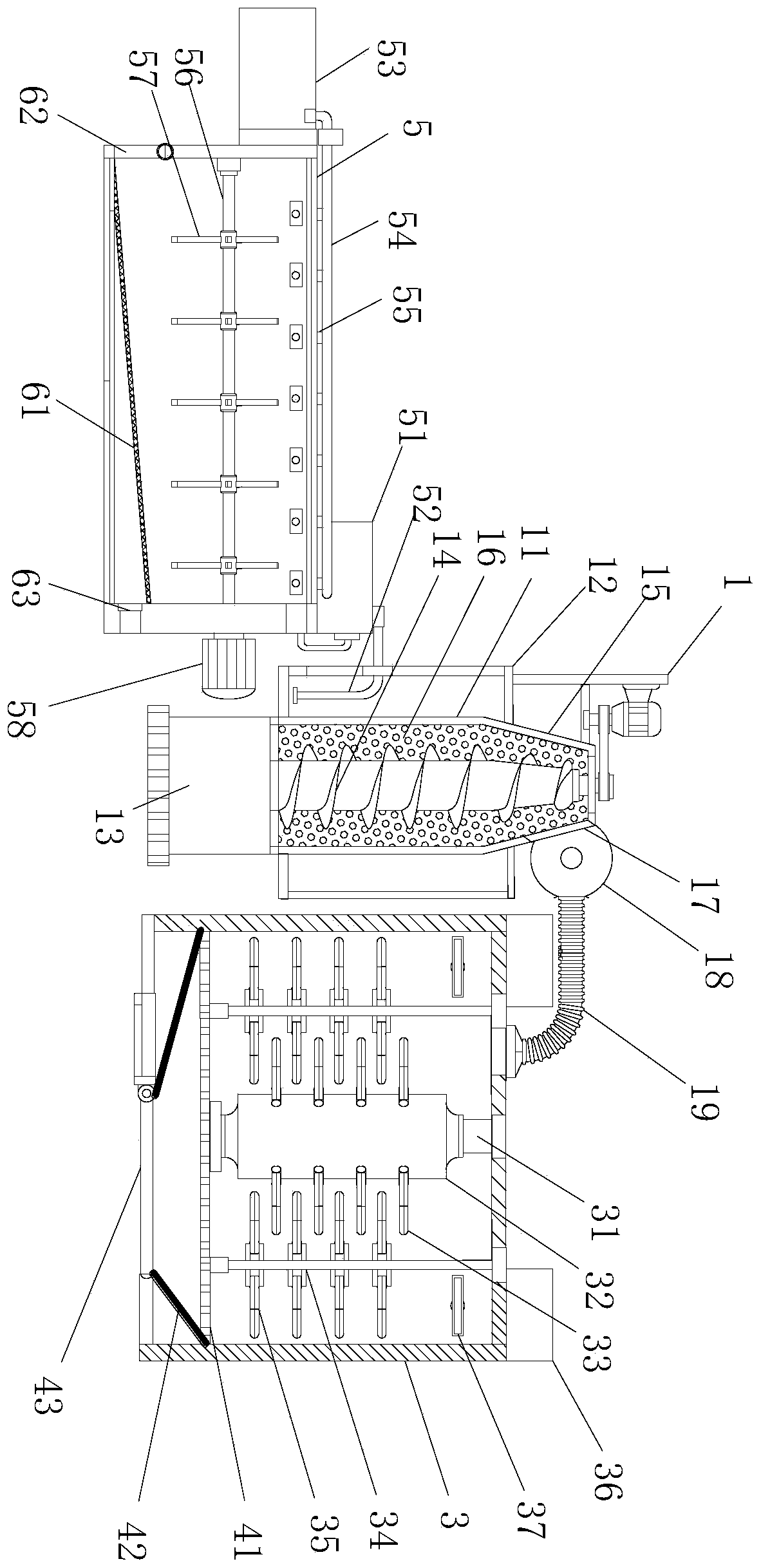 Hazardous waste sludge separation type treatment device