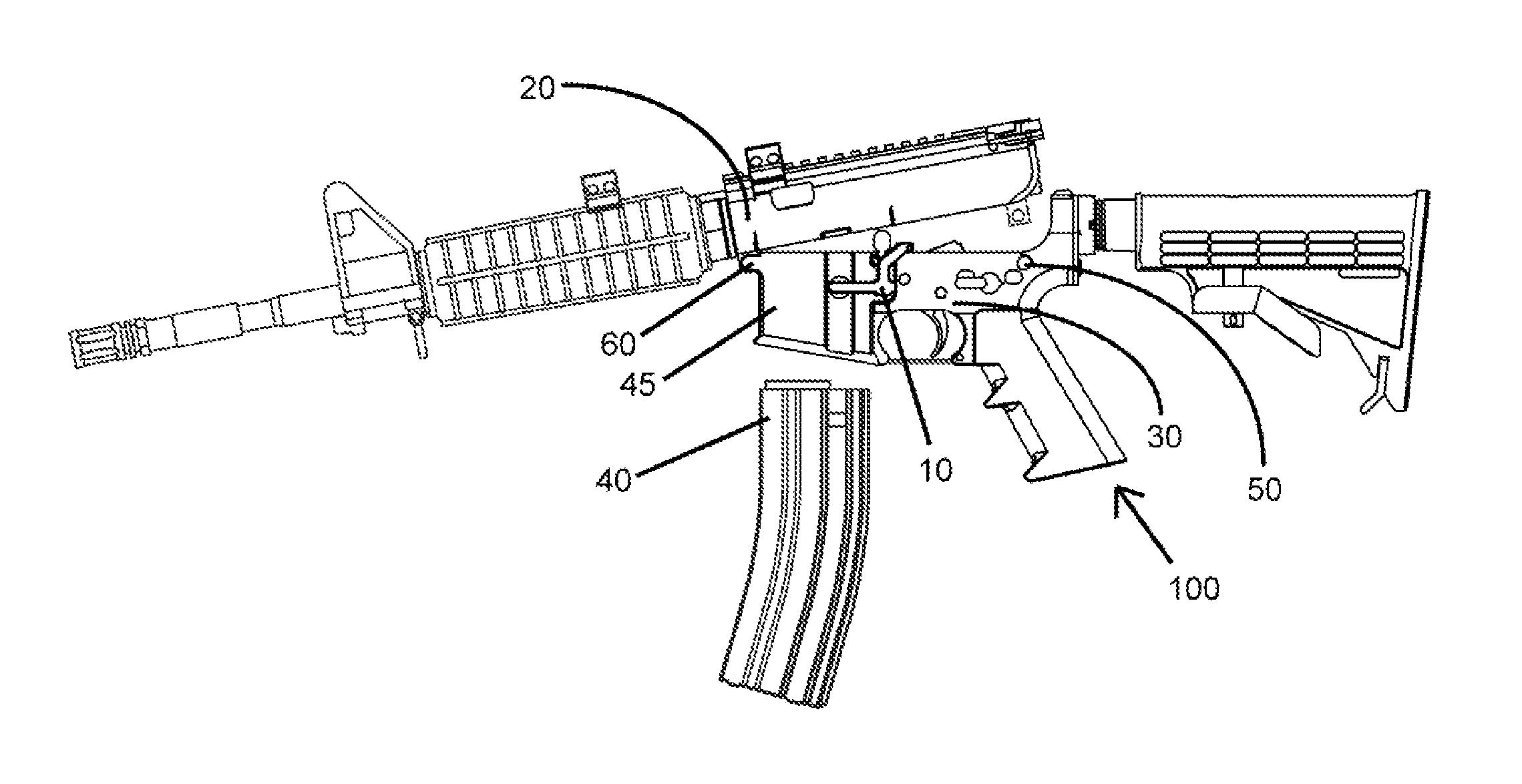 Method and device for converting firearm with detachable magazine to a firearm with fixed magazine