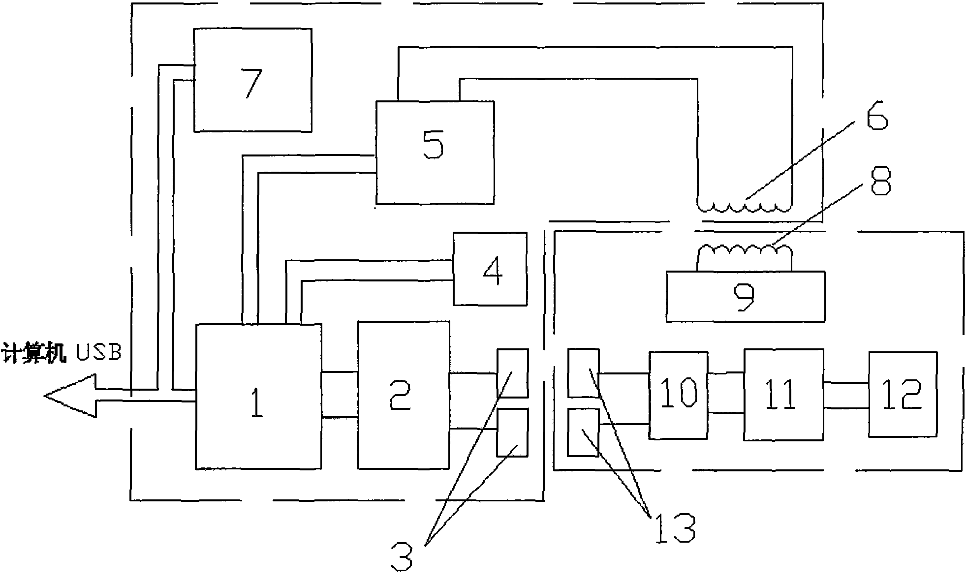 Non-electrical-contact type portable memory and read-write device