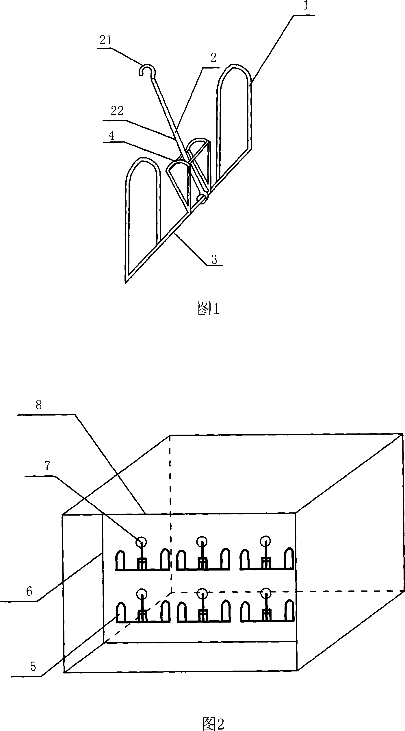 Adjustable shoes hanger and its use, and device using the same