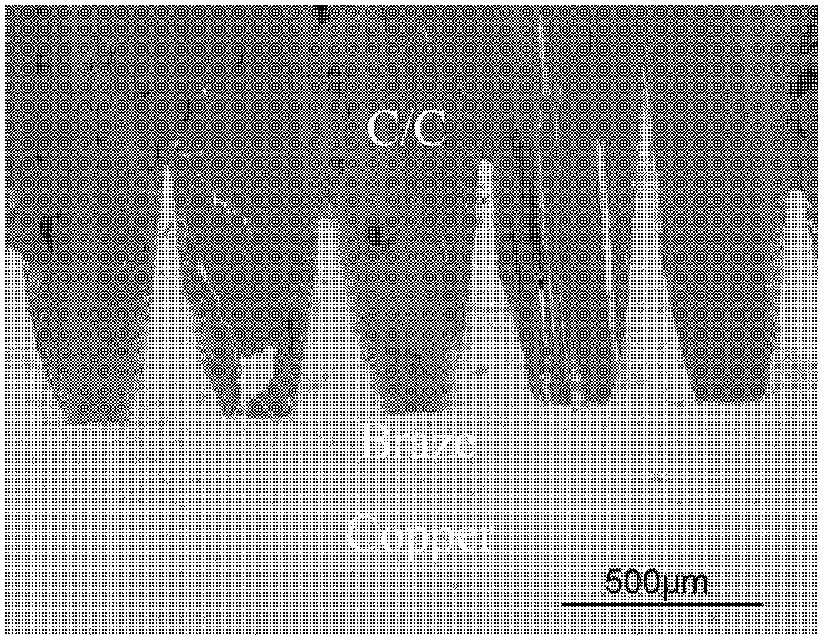 Connecting method of C/C composite material and copper or copper alloy