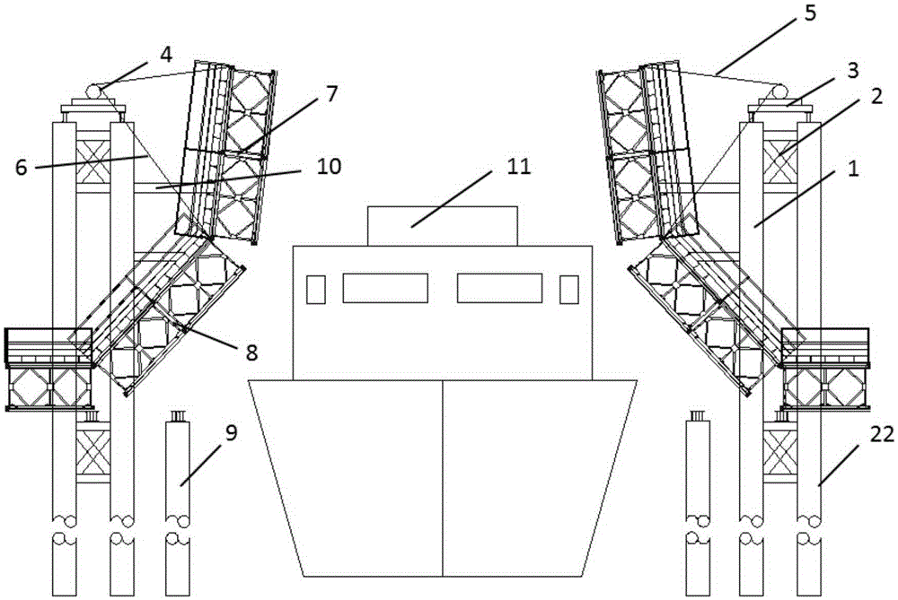 Construction method of a cable-stayed bendable trestle structure