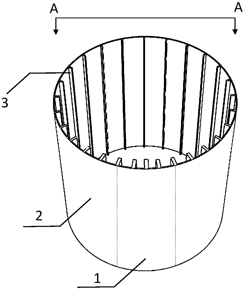 A Gradient Distributed Reinforced Cylindrical Shell Structure