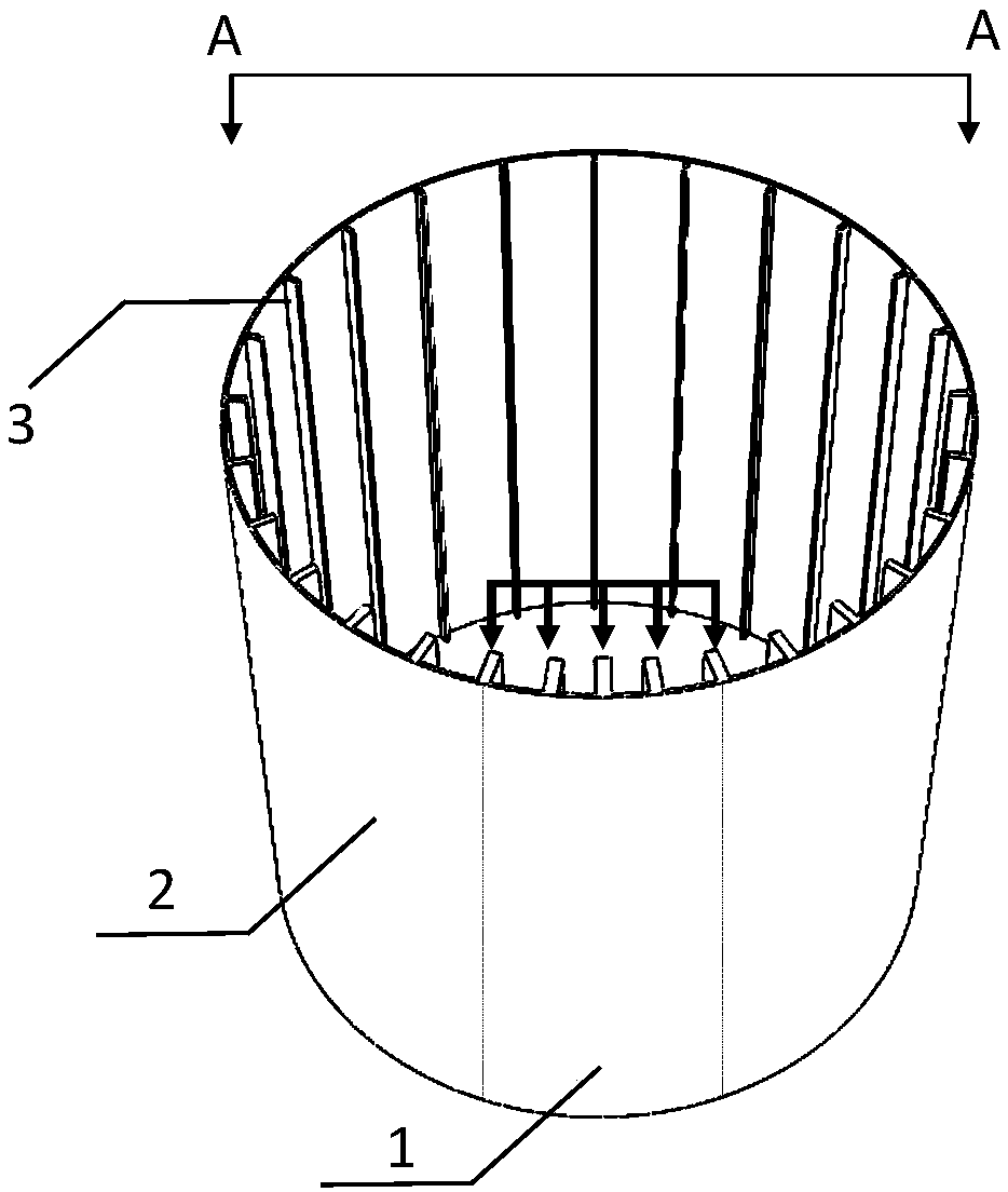 A Gradient Distributed Reinforced Cylindrical Shell Structure