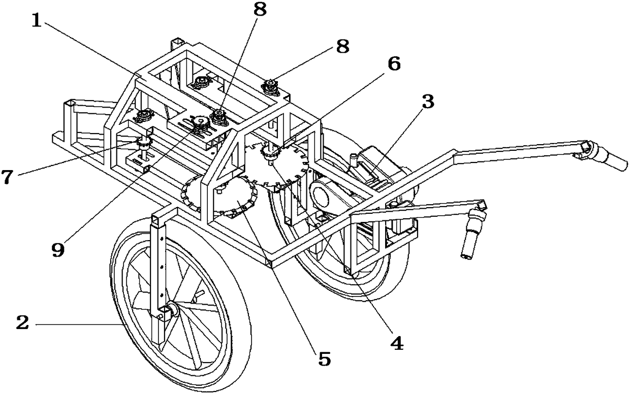 Walking type pineapple harvester