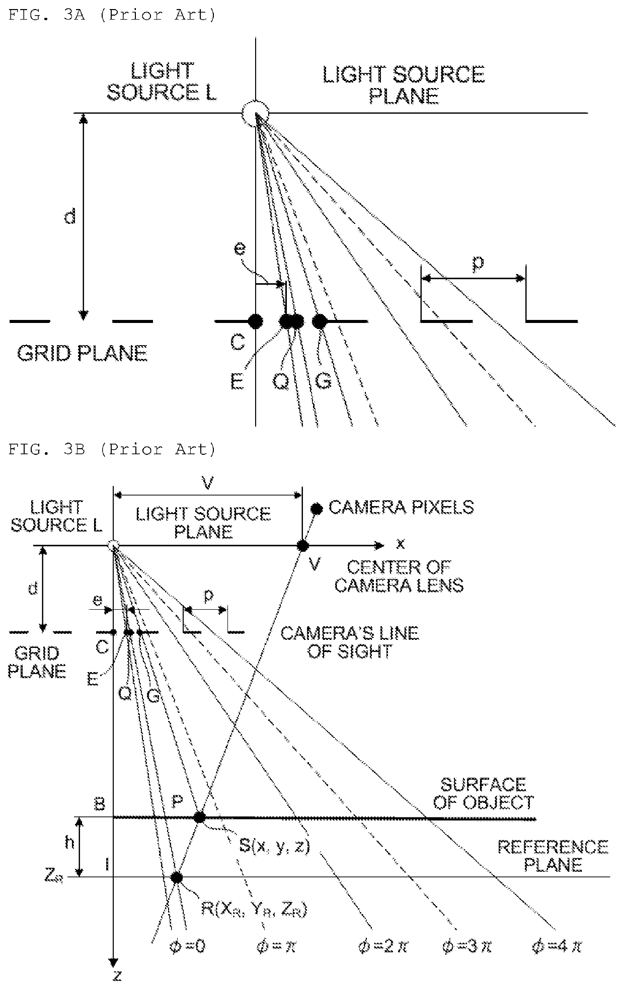 Apparatus and method for measuring 3D form or deformation of an object surface using a grid pattern and reference plane