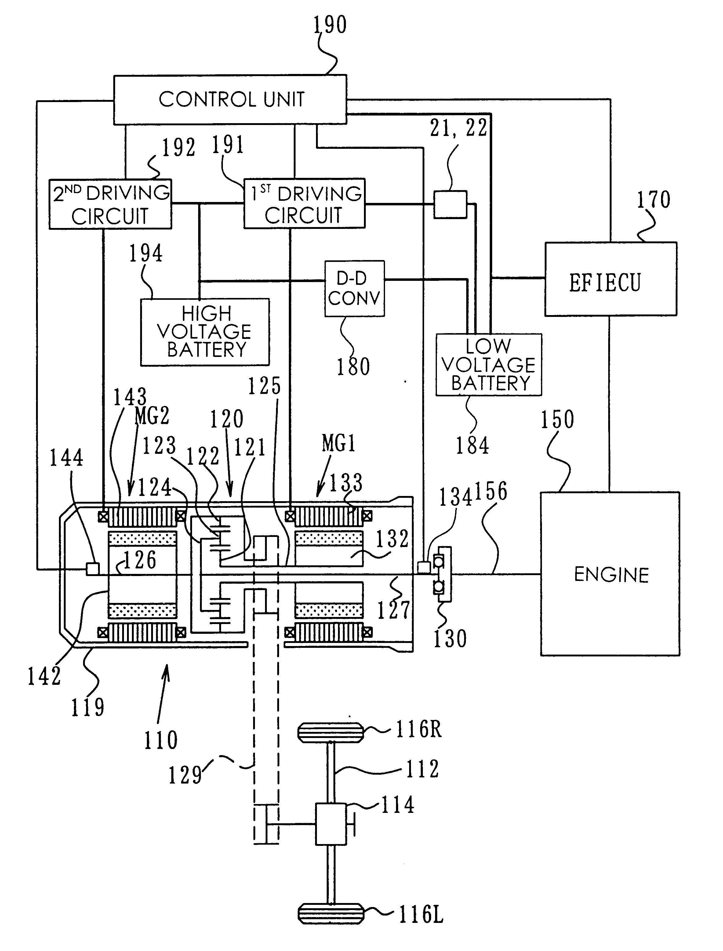 Multiple power source system and apparatus, motor driving apparatus, and hybrid vehicle with multiple power source system mounted thereon