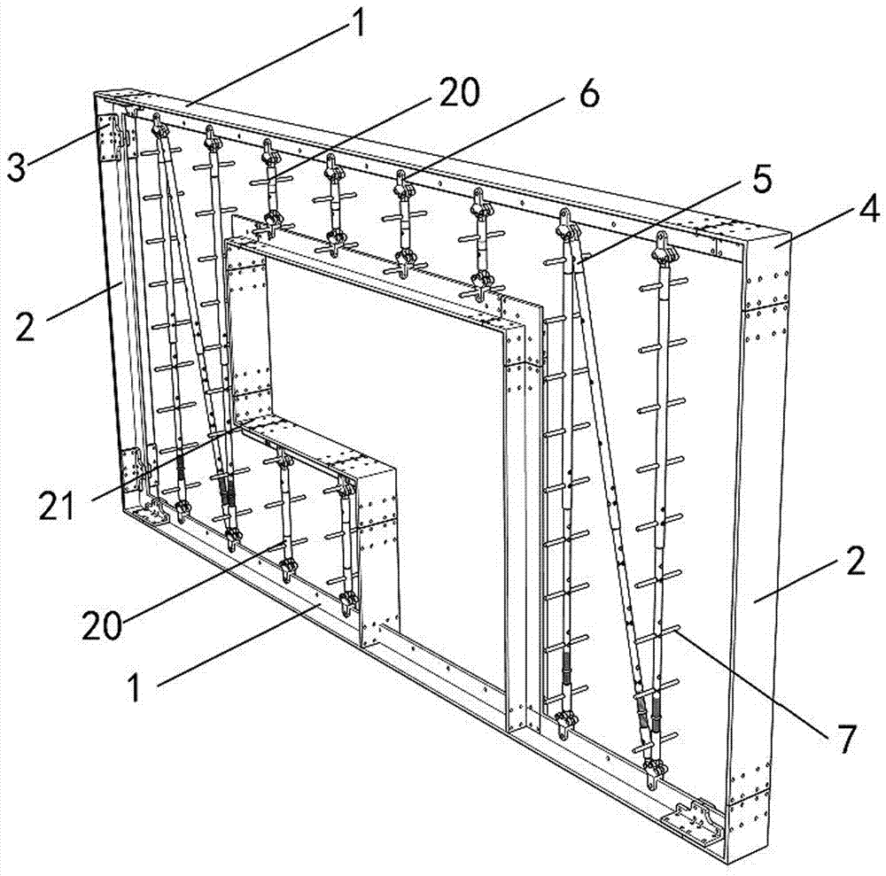 Sound-insulation heat-preservation module assembly type partition wall system with adjustable keels and additional door window system