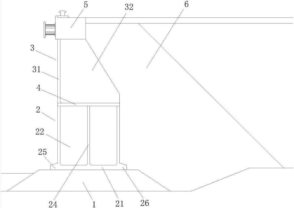 Gravity type wharf structure combining buttress and caisson