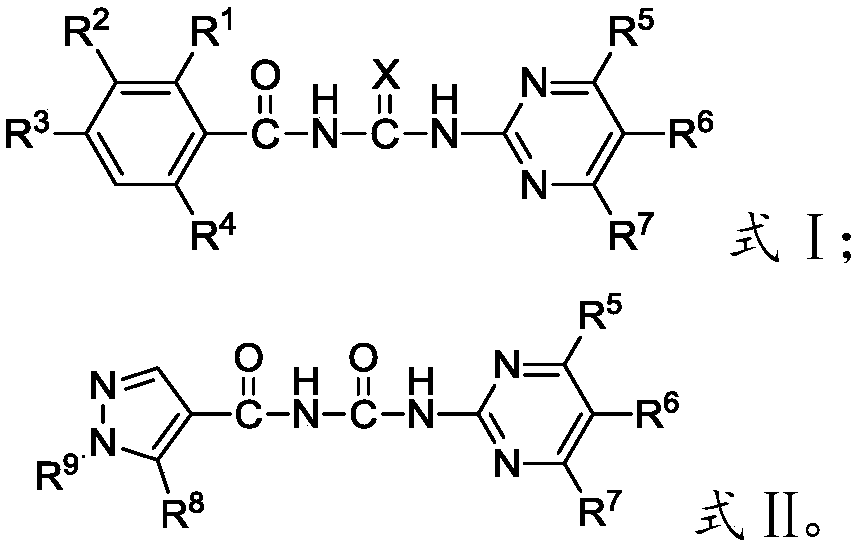 Novel benzoylpyrimidylurea compound and preparation and application thereof