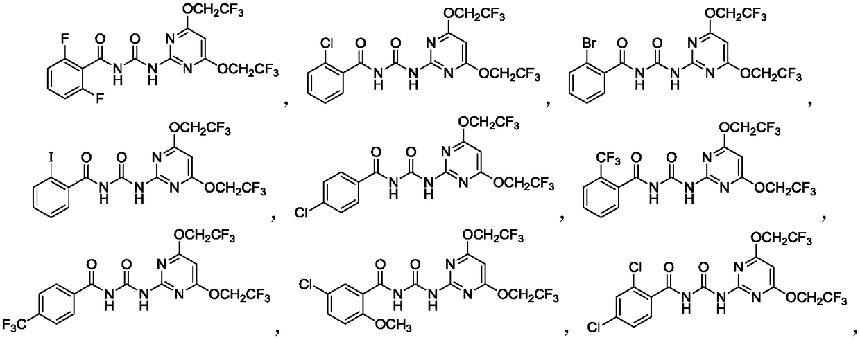 Novel benzoylpyrimidylurea compound and preparation and application thereof