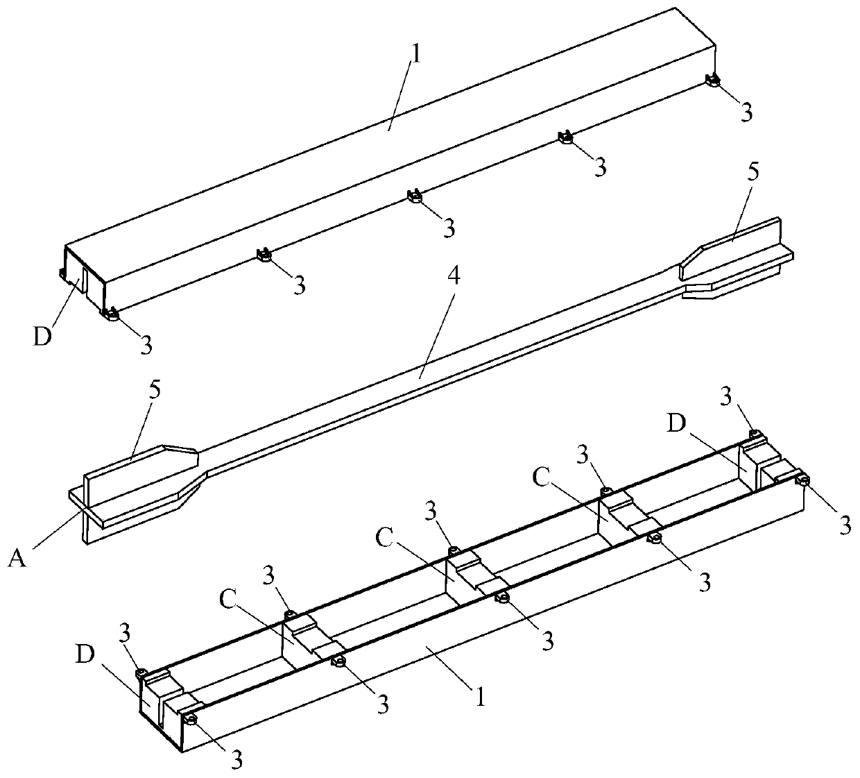 Fabricated buckling restraint supporting component