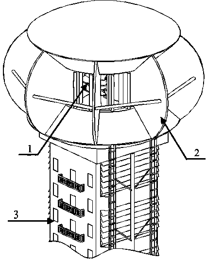 Novel perpendicular shaft distributed wind power unit