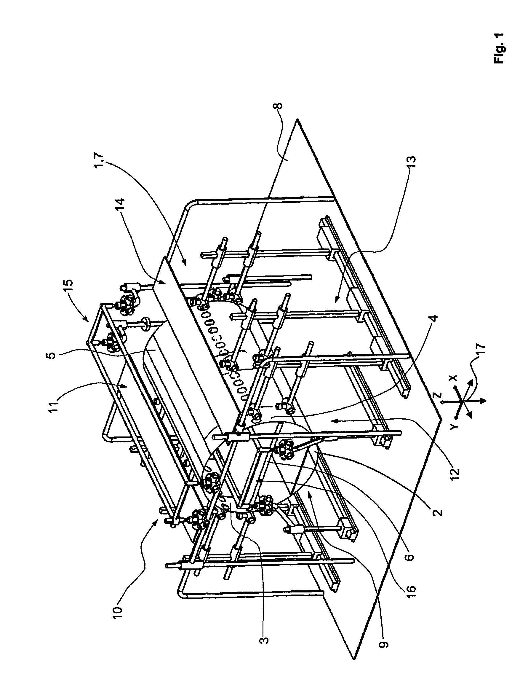 Device and method for joining and tacking sections for transportation vehicles